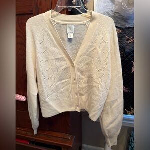 Joie Cashmere Heart Design Cardigan